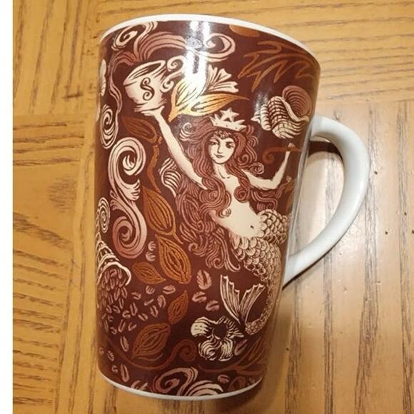 Starbucks 2006 Anniversary Mug Split Tail Mermaid Siren Copper Brown 12 oz - Picture 5 of 5